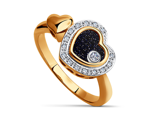 Золотое кольцо с драгоценным камнем